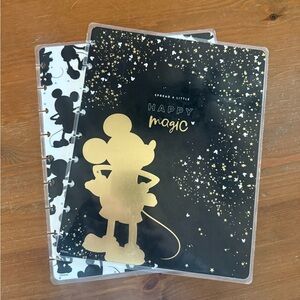 Disney Happy Planner Gold and Black Mickey cover only . Classic size